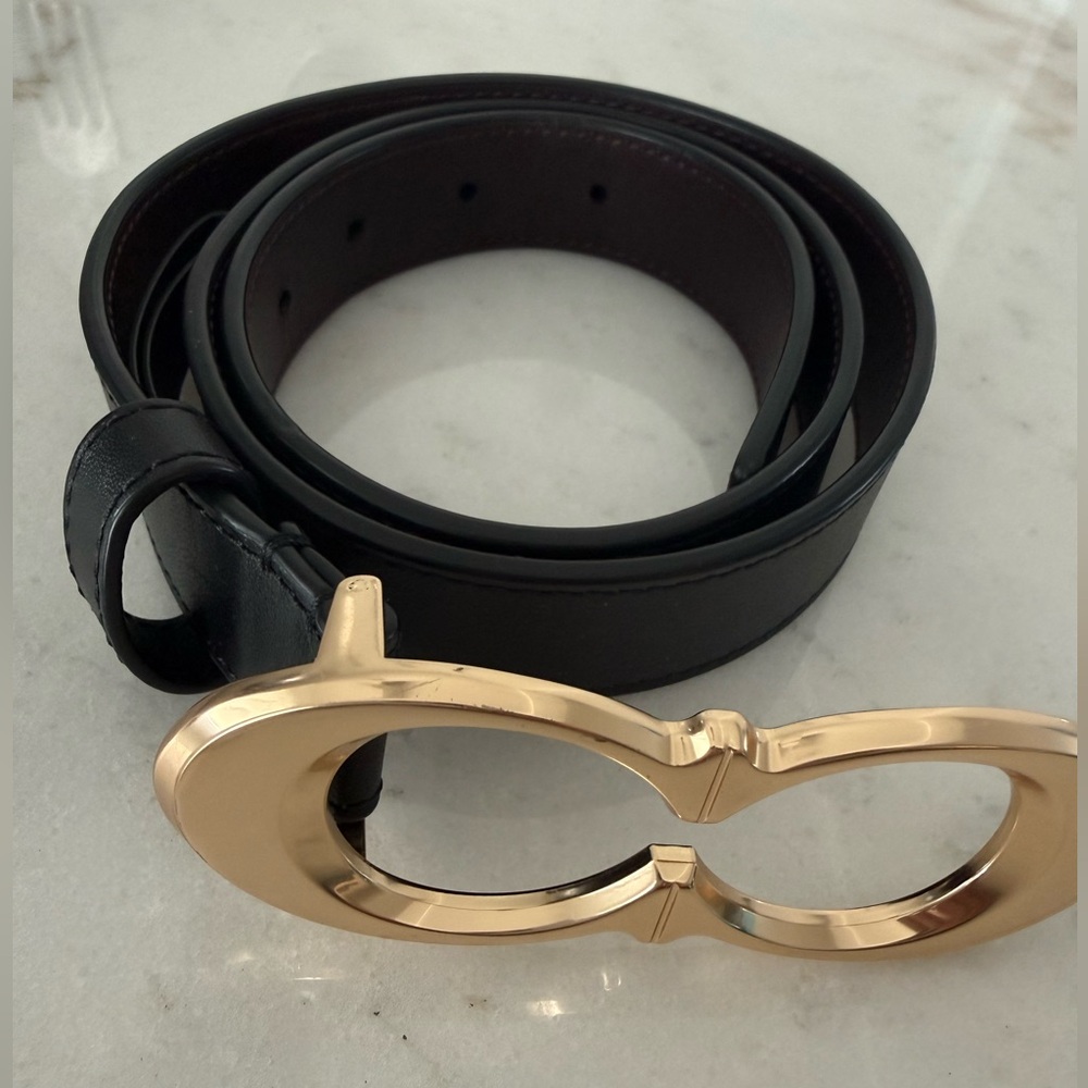 Coach Black Belt with Gold Buckle